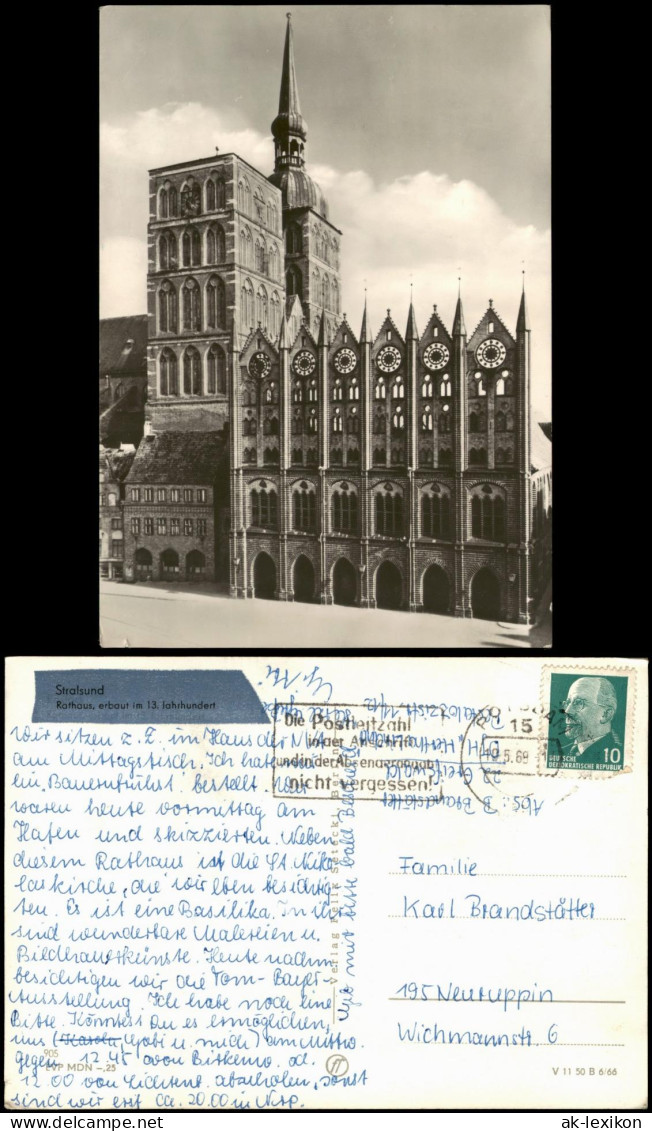 Ansichtskarte Stralsund Rathaus 1966 - Stralsund