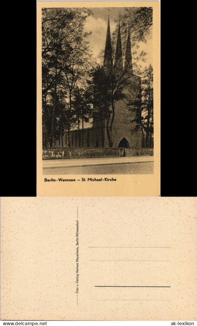 Ansichtskarte Wannsee-Berlin St. Michael-Kirche Strassen Ansicht 1930 - Wannsee