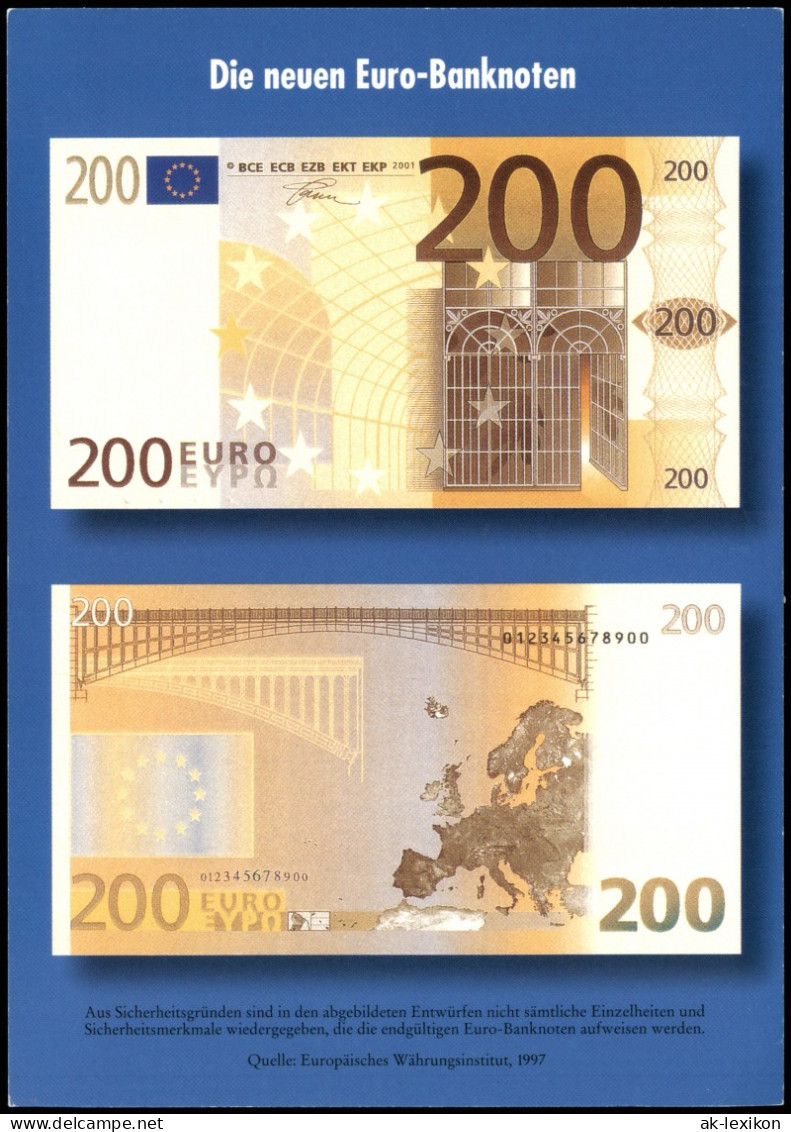 Ansichtskarte  Münzen / Geldscheine Ak Die Euro Banknoten 2001 - Contemporanea (a Partire Dal 1950)