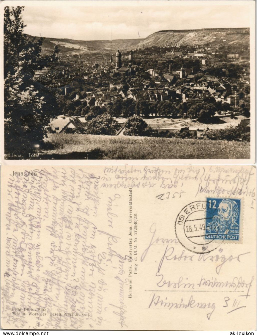 Ansichtskarte Jena Panorama-Ansicht Stadt Totalansicht 1949 - Jena