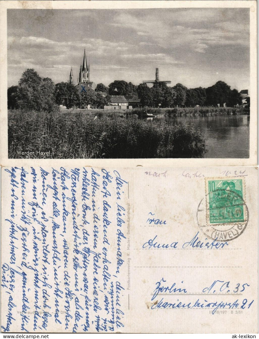 Ansichtskarte Werder (Havel) Panorama-Ansicht DDR AK 1961 - Werder