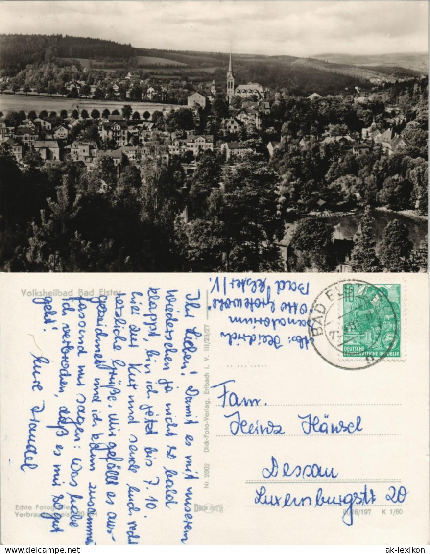 Ansichtskarte Bad Elster Panorama-Ansicht Totalansicht DDR AK 1960 - Bad Elster