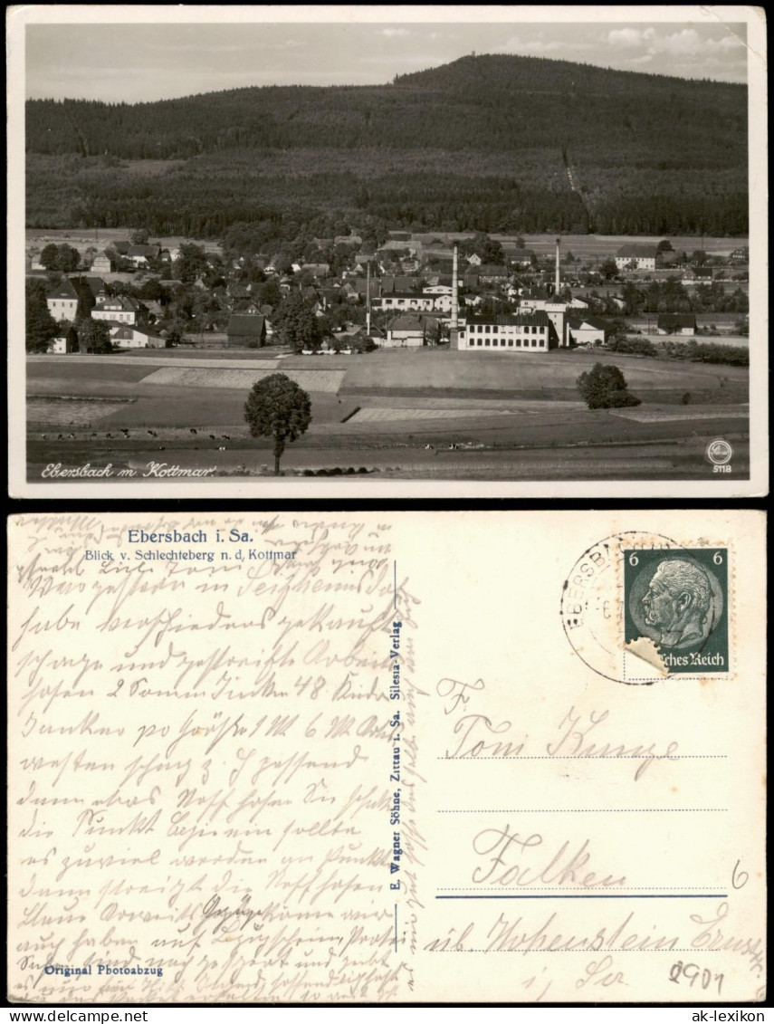 Ebersbach/Sa.-Ebersbach-Neugersdorf Schlechtenberg Nach Kottmar Fabrik 1942 - Ebersbach (Löbau/Zittau)