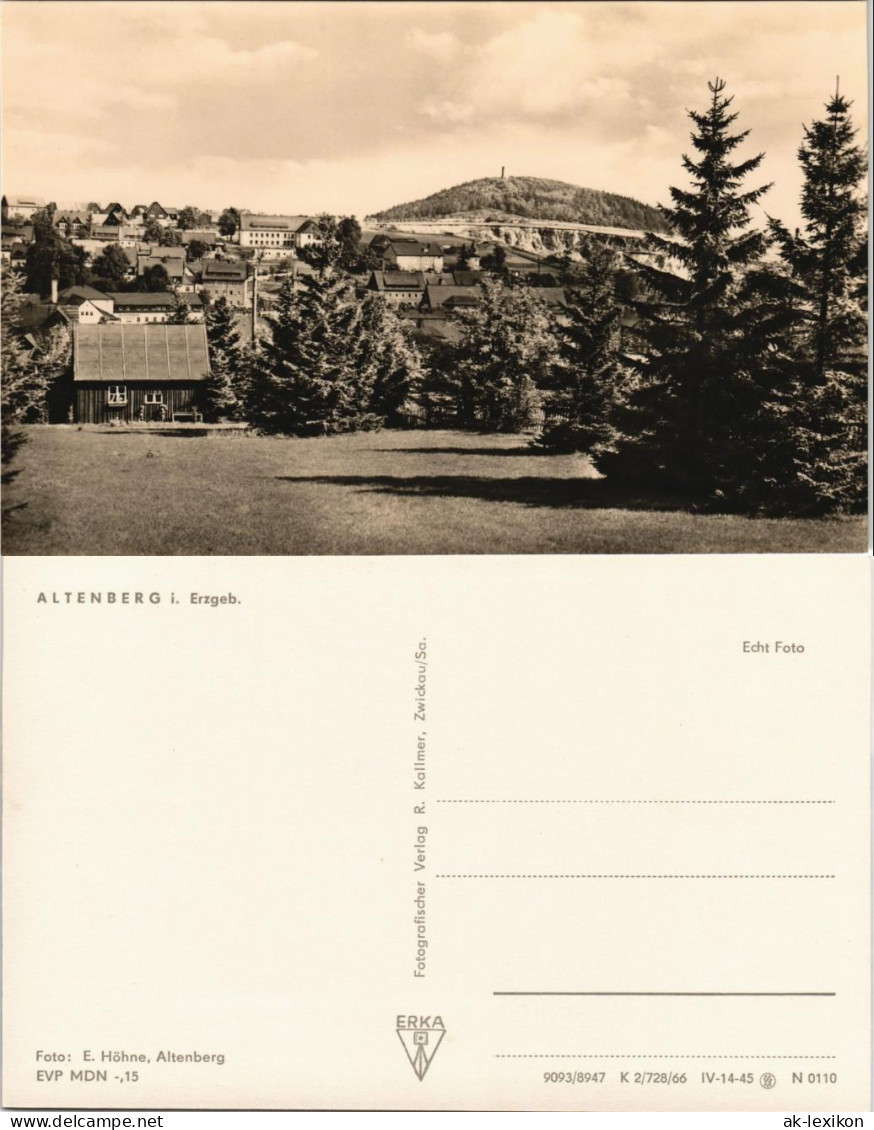 Ansichtskarte Altenberg (Erzgebirge) Panorama-Ansicht Zu DDR-Zeiten 1966 - Altenberg