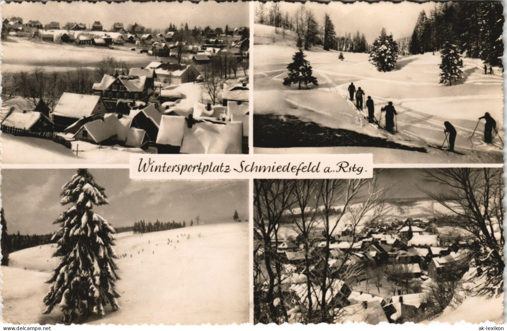 Schmiedefeld (Rennsteig) DDR Mehrbild-AK Mit 4 Winter-Ansichten 1962/1961 - Schmiedefeld