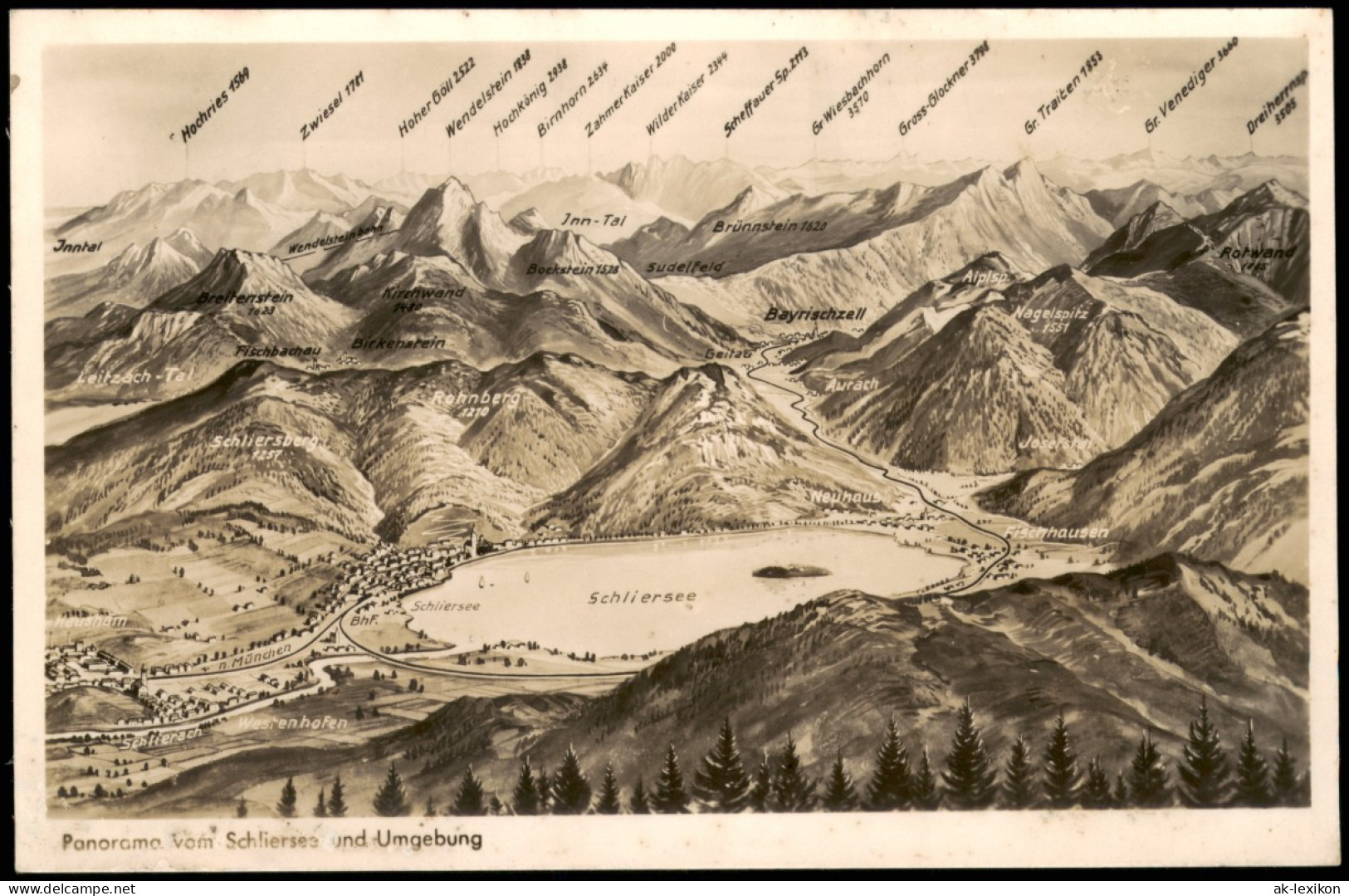 Ansichtskarte Schliersee Shliersee Und Umgebung - Künstlerkarte 1932 - Schliersee