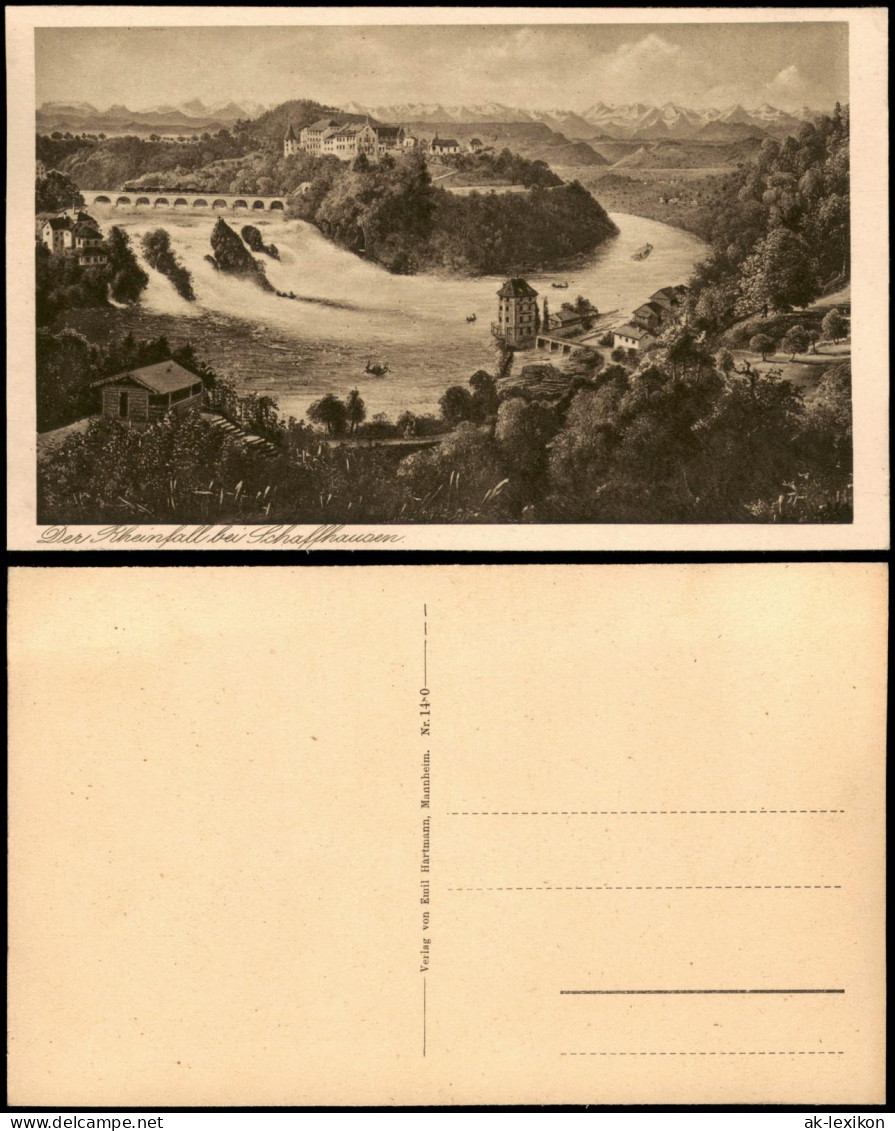 Neuhausen Am Rheinfall Rheinfall, Übersicht Mit Alpen Künstlerkarte 1928 - Autres & Non Classés