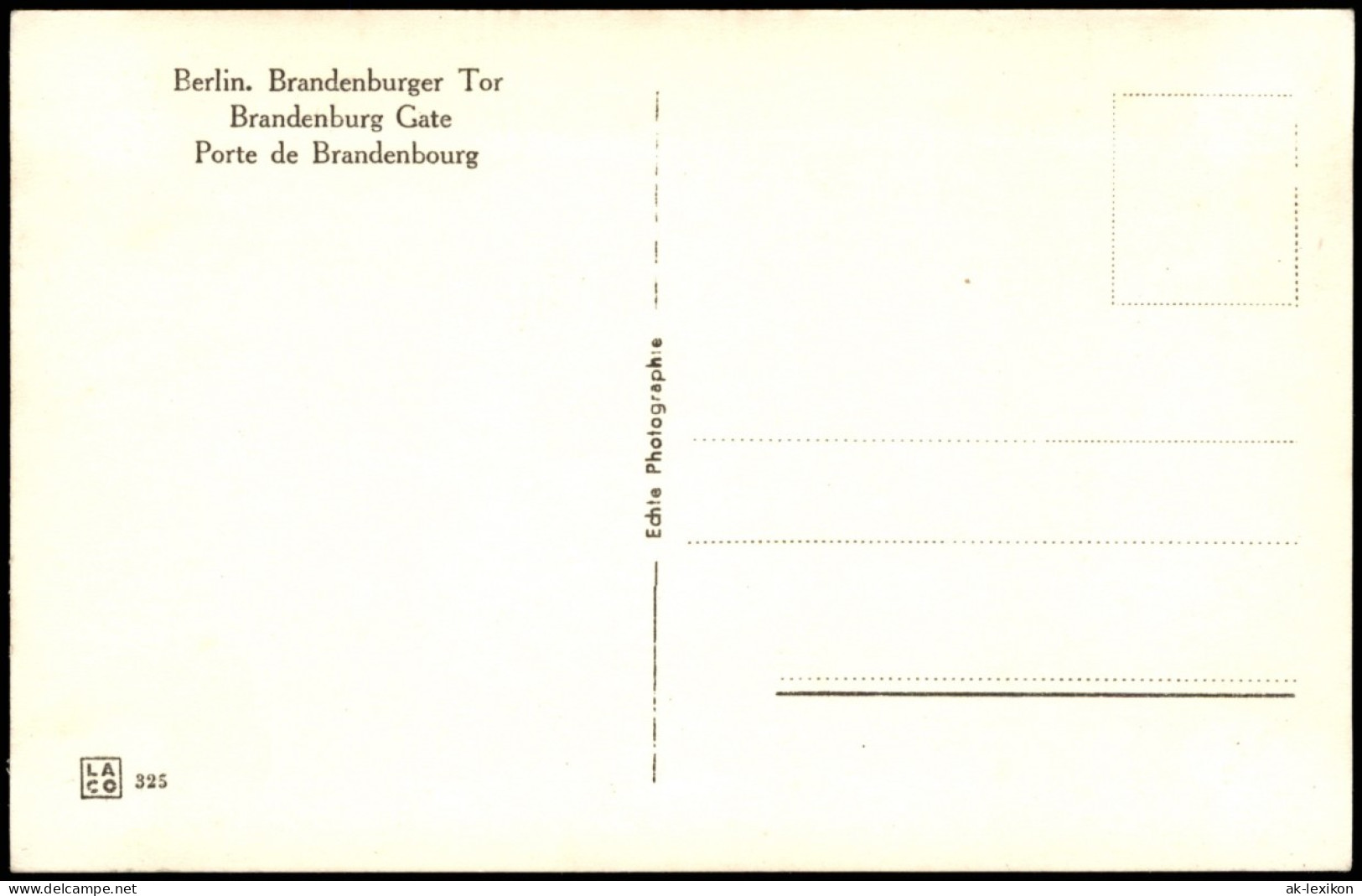 Ansichtskarte Mitte-Berlin Brandenburger Tor 1932 - Brandenburger Door