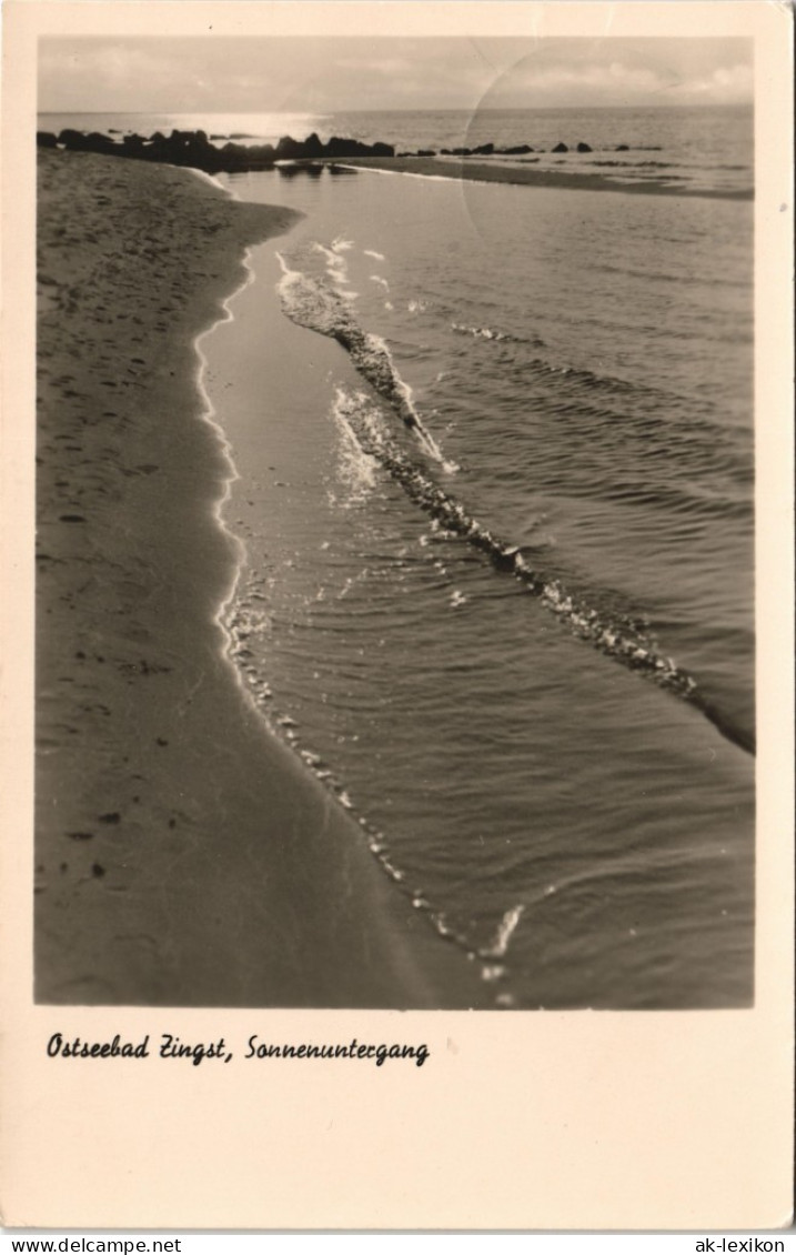 Ansichtskarte Zingst Strand Ostsee Sonnenuntergang DDR AK 1957 - Zingst