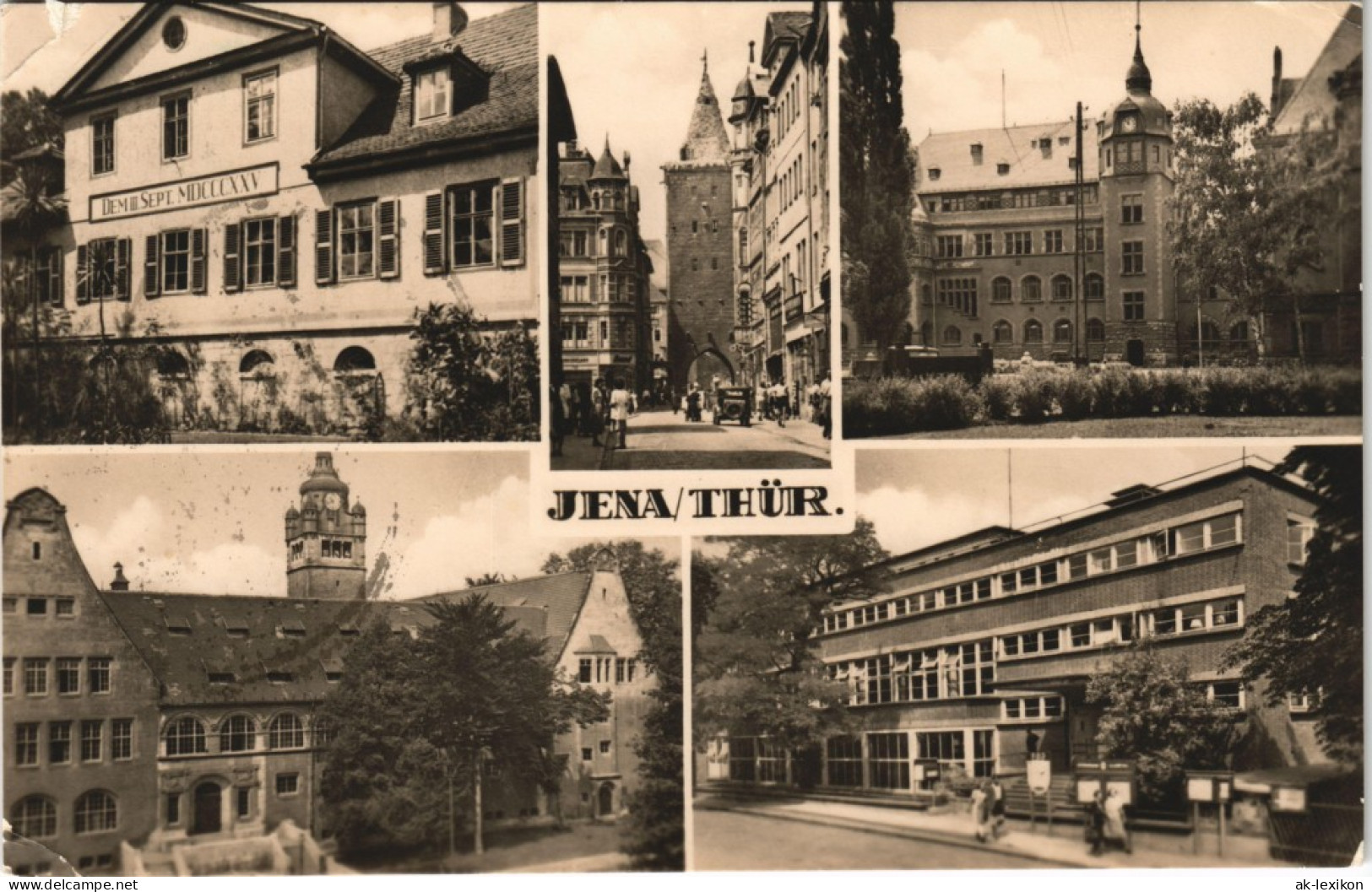 Ansichtskarte Jena DDR Mehrbild-AK Gebäude & Stadtteilansichten 1959/1958 - Jena