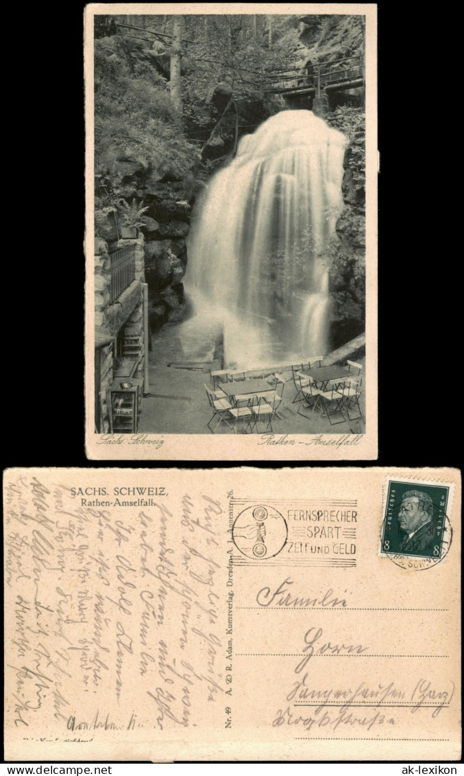 Ansichtskarte Rathen Amselfall 1955 - Rathen