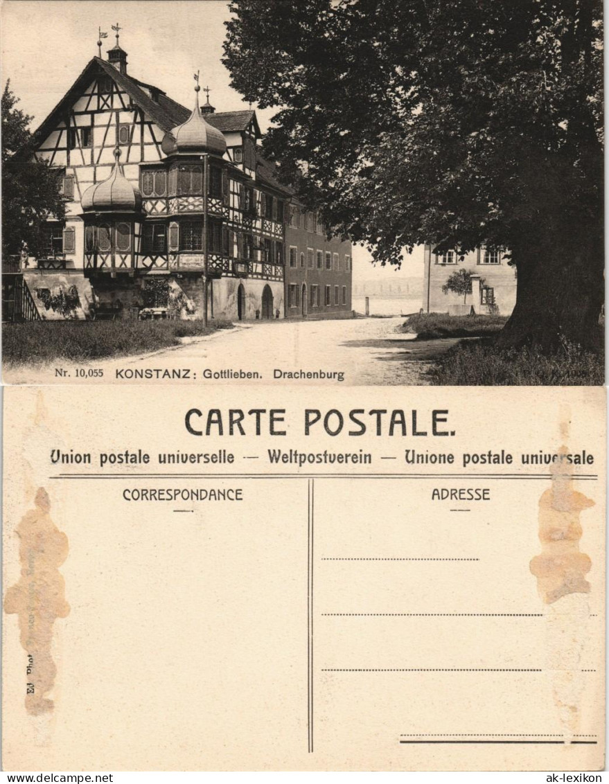 Ansichtskarte Gottlieben Drachenburg, Straßenpartie 1913 - Autres & Non Classés