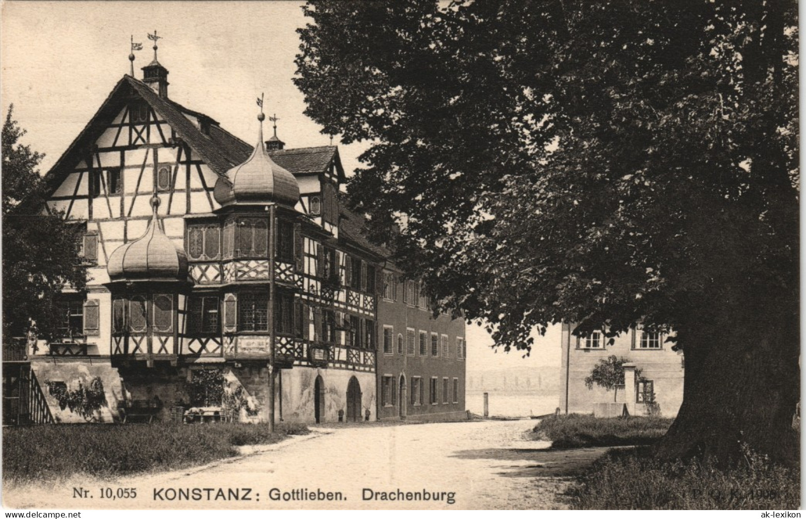 Ansichtskarte Gottlieben Drachenburg, Straßenpartie 1913 - Autres & Non Classés