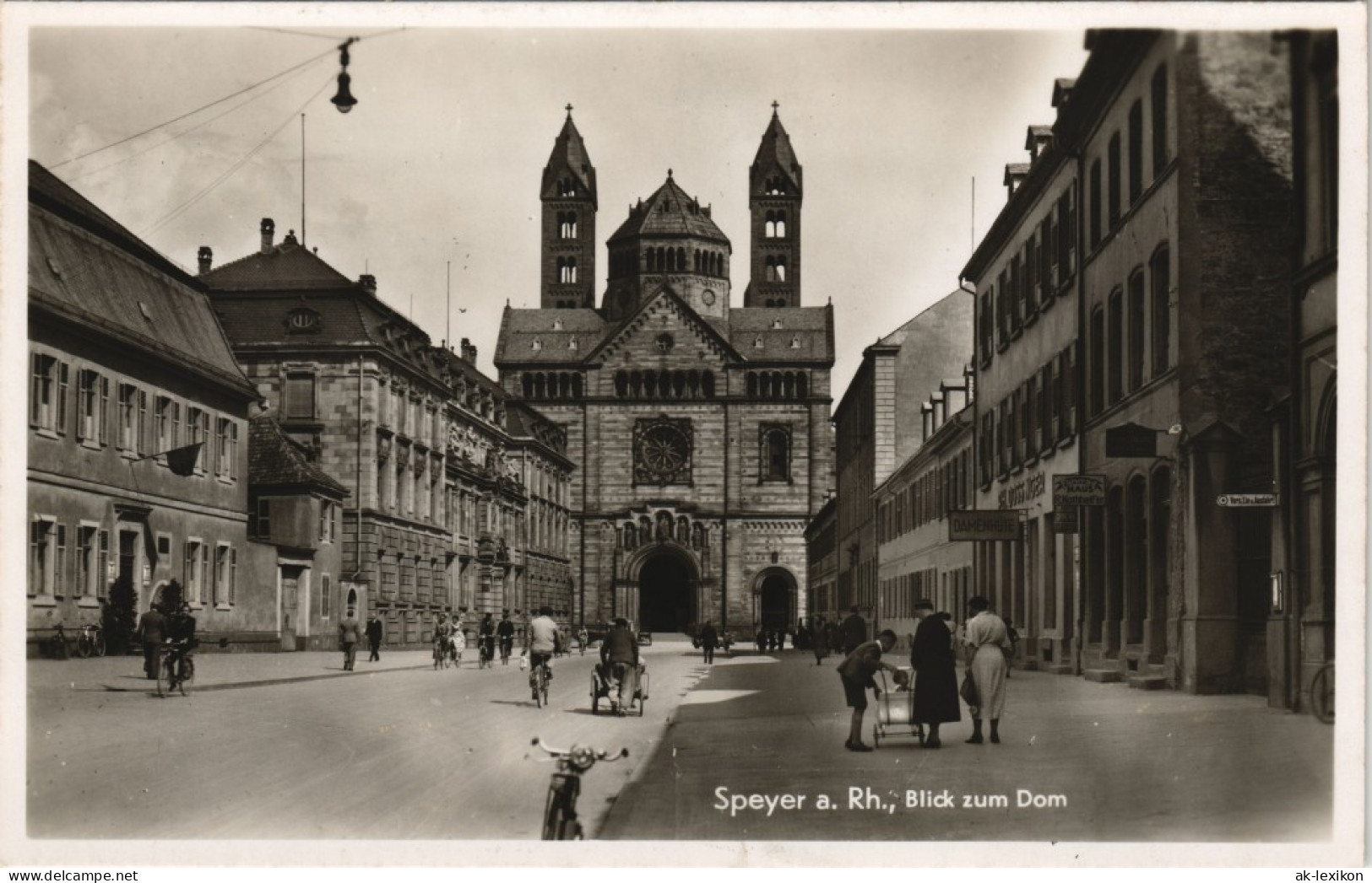 Ansichtskarte Speyer Kaiserdom, Straßenpartie 1930 - Speyer