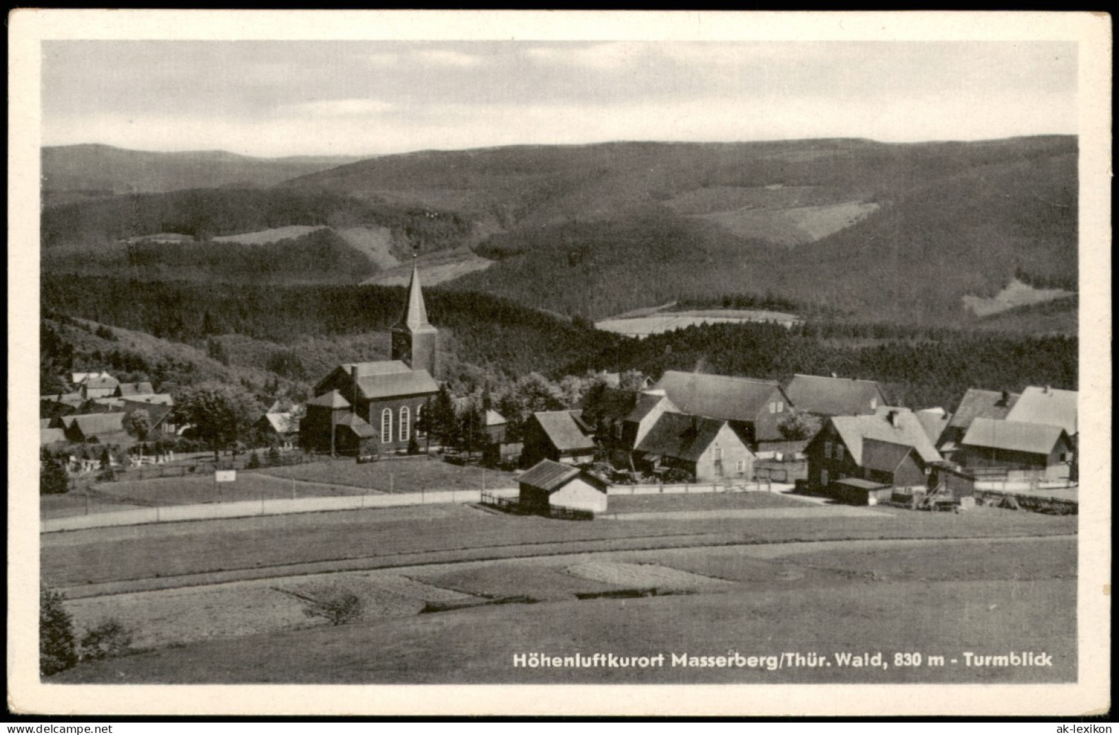 Ansichtskarte Masserberg Panorama-Ansicht Turmblick 1958 - Masserberg