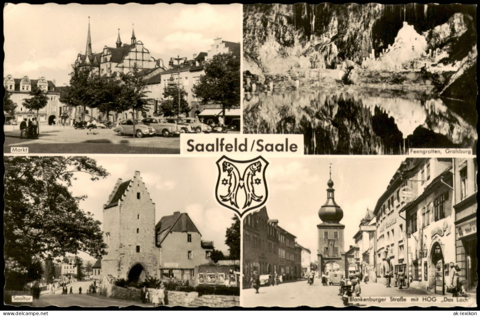 Saalfeld (Saale) Markt, Saaltor, Feengrotten, Blankenburger Str 1959 - Saalfeld