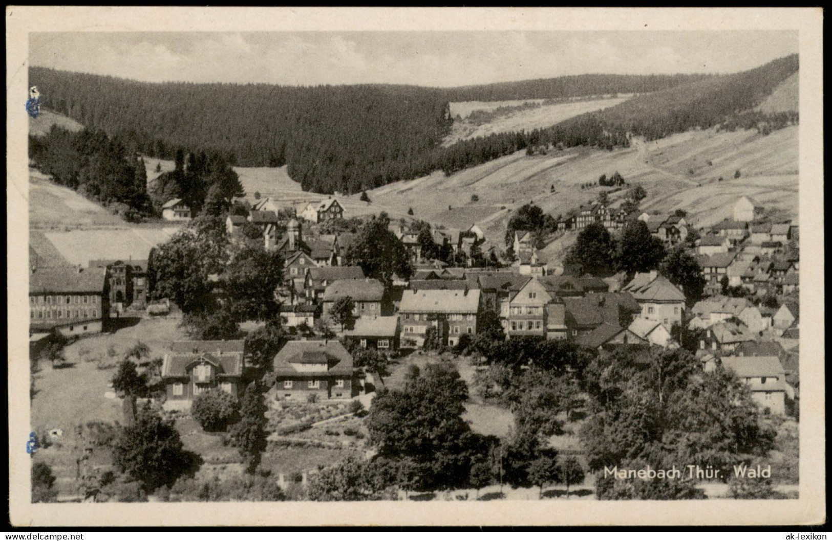 Ansichtskarte Manebach-Ilmenau Panorama-Ansicht Totalansicht 1954 - Ilmenau