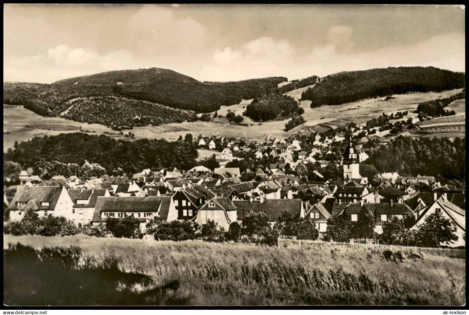 Steinbach-Hallenberg Panorama-Blick Mit Ortsmitte, Kirche Mit Erbstal 1959 - Steinbach-Hallenberg