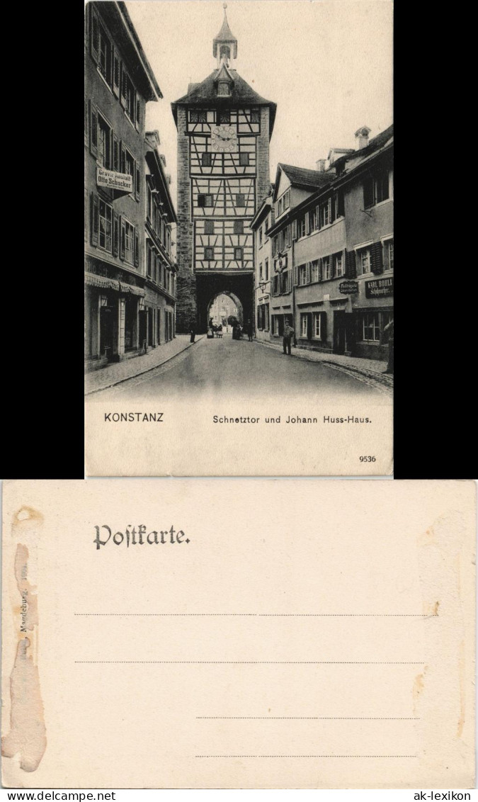 Ansichtskarte Konstanz Schnetztor, Geschäfte 1908 - Konstanz