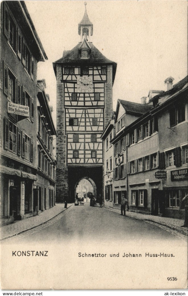 Ansichtskarte Konstanz Schnetztor, Geschäfte 1908 - Konstanz