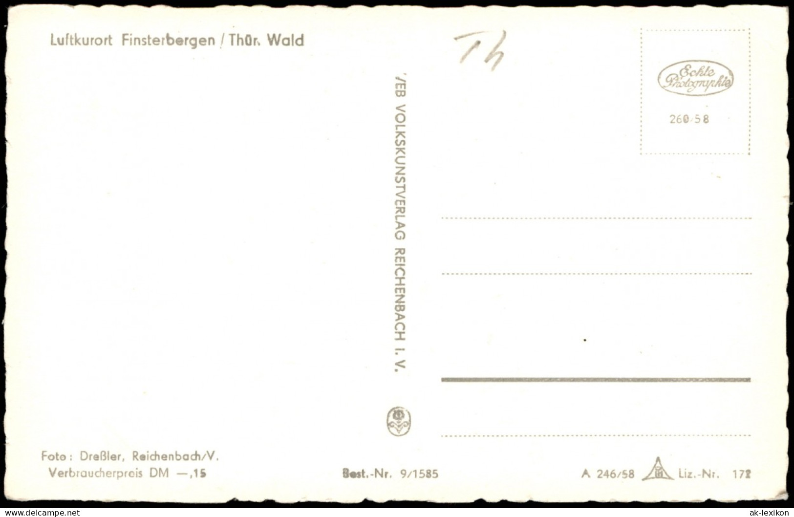 Ansichtskarte Finsterbergen-Friedrichroda Stadtpartie 1961 - Friedrichroda