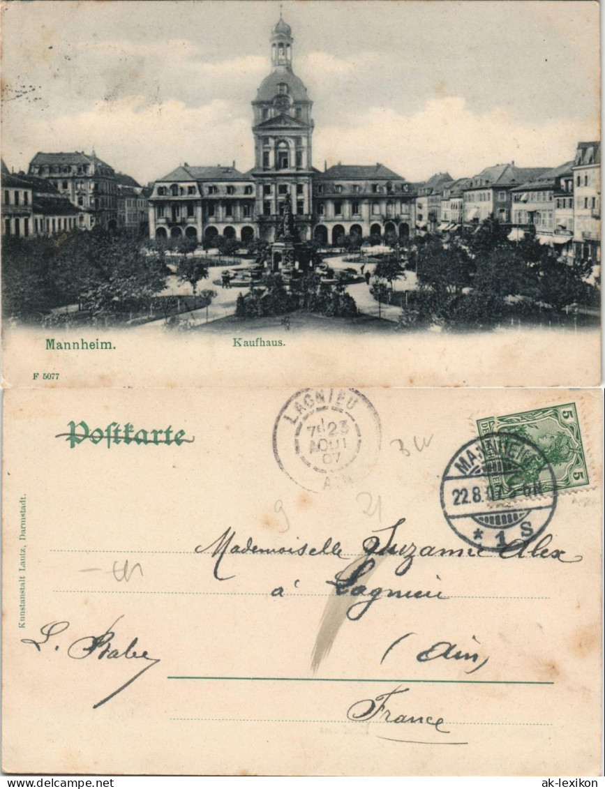 Ansichtskarte Mannheim Stadtteilansicht Blick Auf Das Kaufhaus 1907 - Mannheim