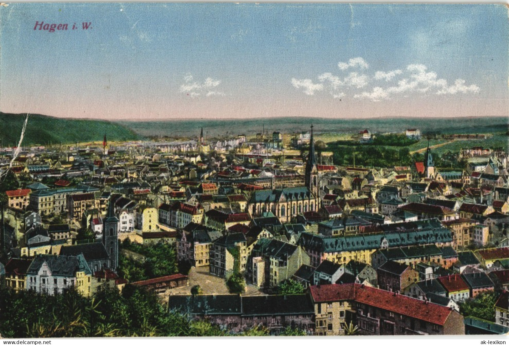 Ansichtskarte Hagen (Westfalen) Panorama-Ansicht Stadt Gesamtansicht 1923 - Hagen