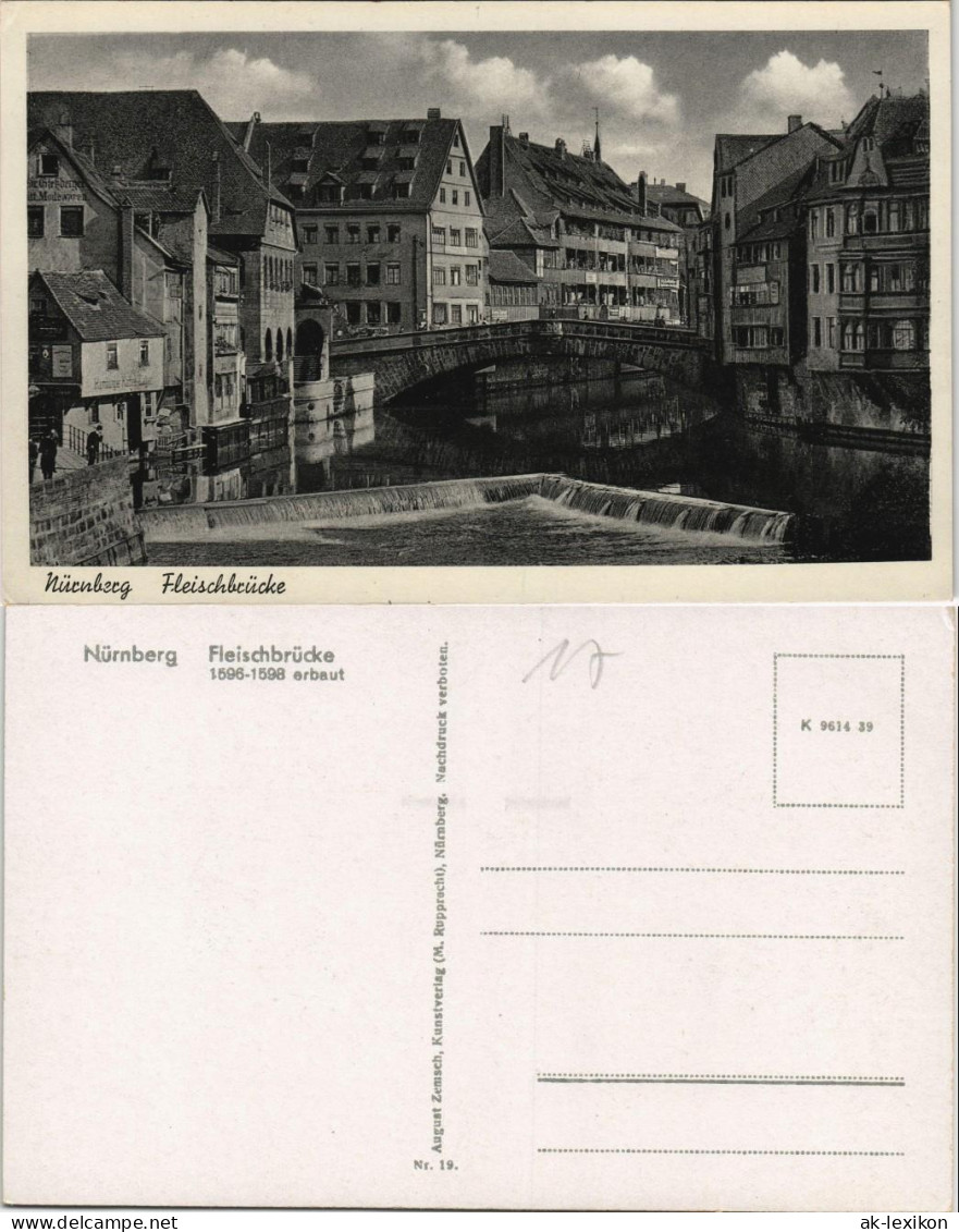 Ansichtskarte Nürnberg Fleischbrücke 1920 - Nuernberg