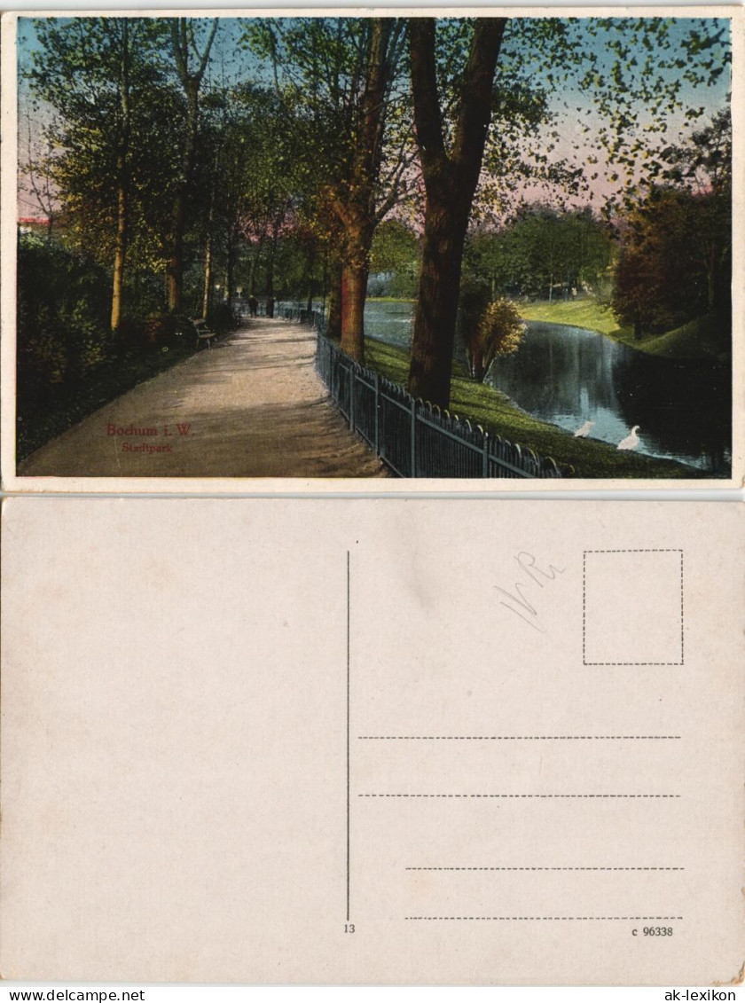 Ansichtskarte Bochum Stadtpark, Allee, Color Ansicht 1910 - Bochum