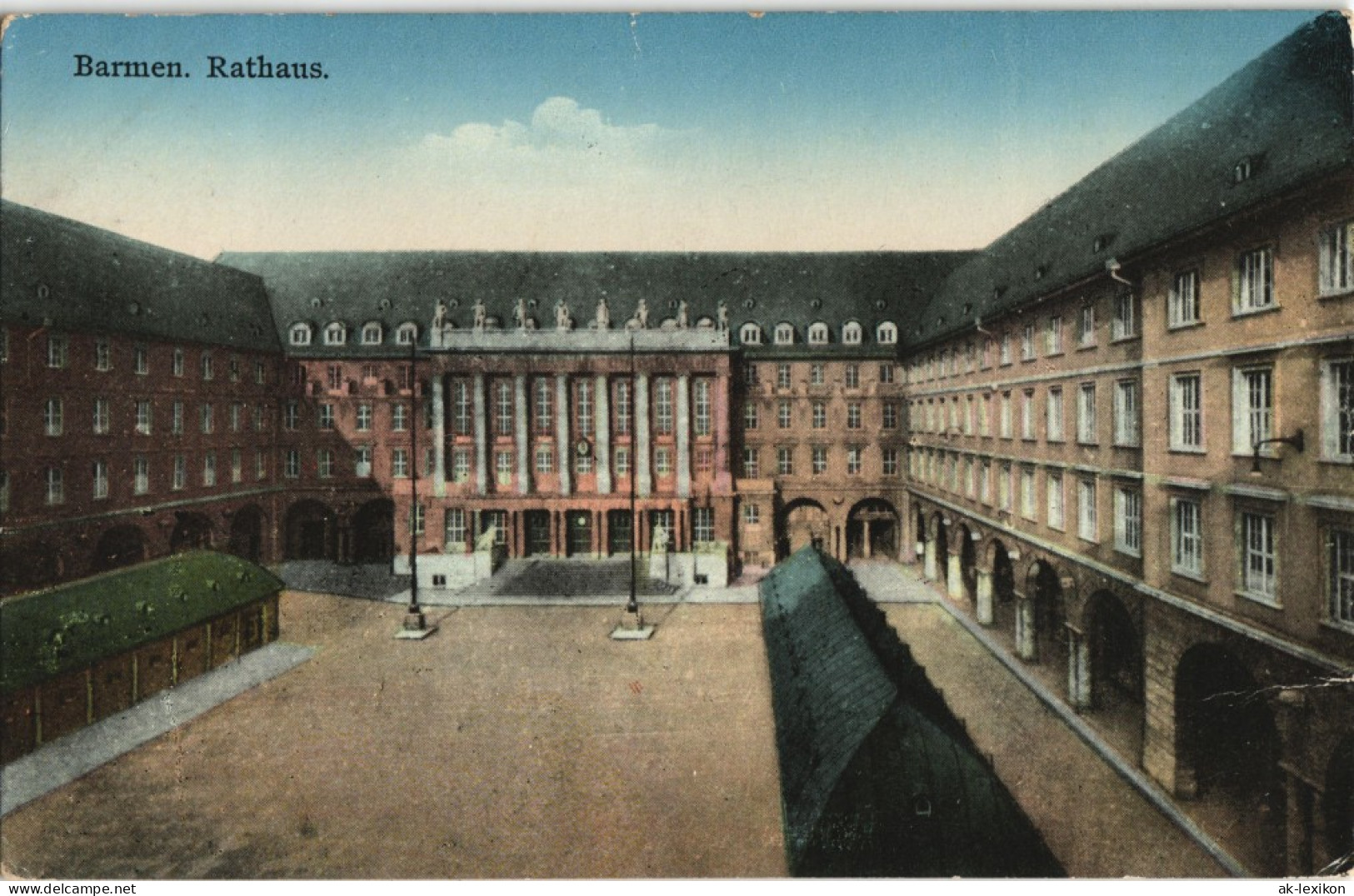 Ansichtskarte Barmen-Wuppertal Partie Am Rathaus, Innenhof 1935 - Wuppertal