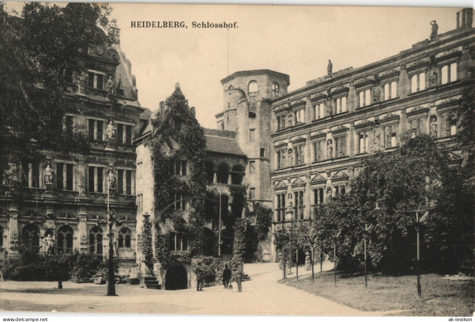 Ansichtskarte Heidelberg Heidelberger Schloss Schlosshof Castle Court 1910 - Heidelberg