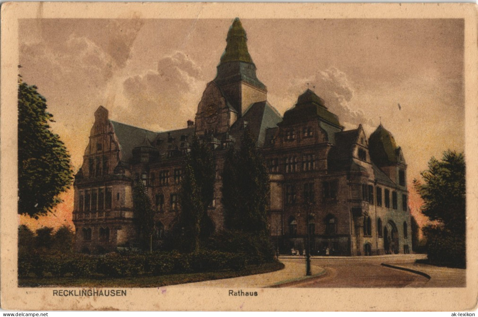 Ansichtskarte Recklinghausen Strassen Partie Am Rathaus 1922 - Recklinghausen