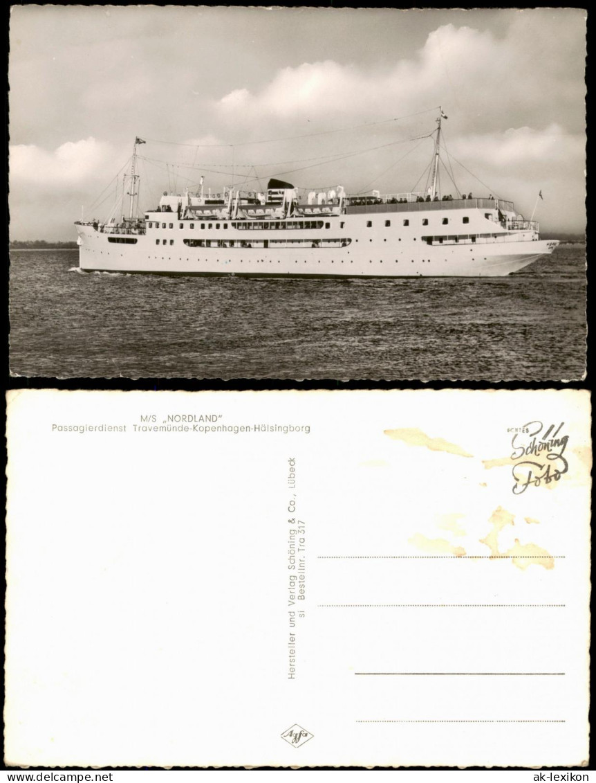 M/S „NORDLAND" Passagierdienst Travemünde-Kopenhagen-Hälsingborg 1963 - Paquebots