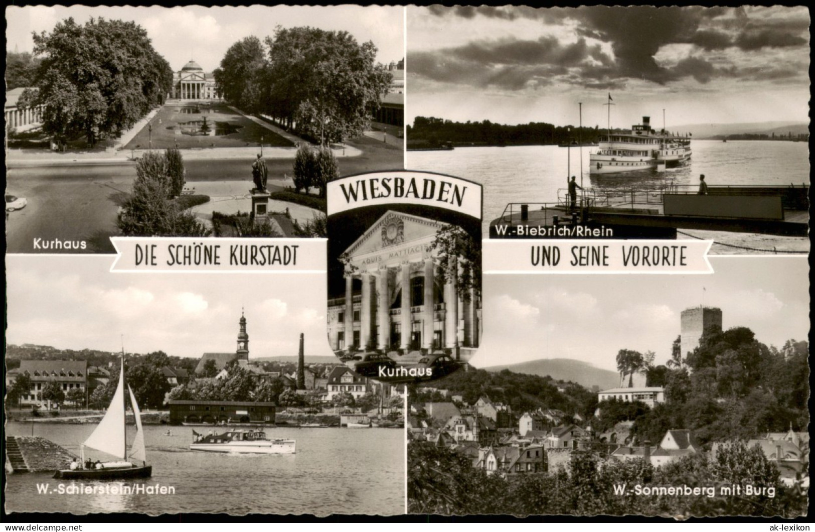 Ansichtskarte Wiesbaden Dampfer, Kurhaus, Schierstein 1968 - Wiesbaden