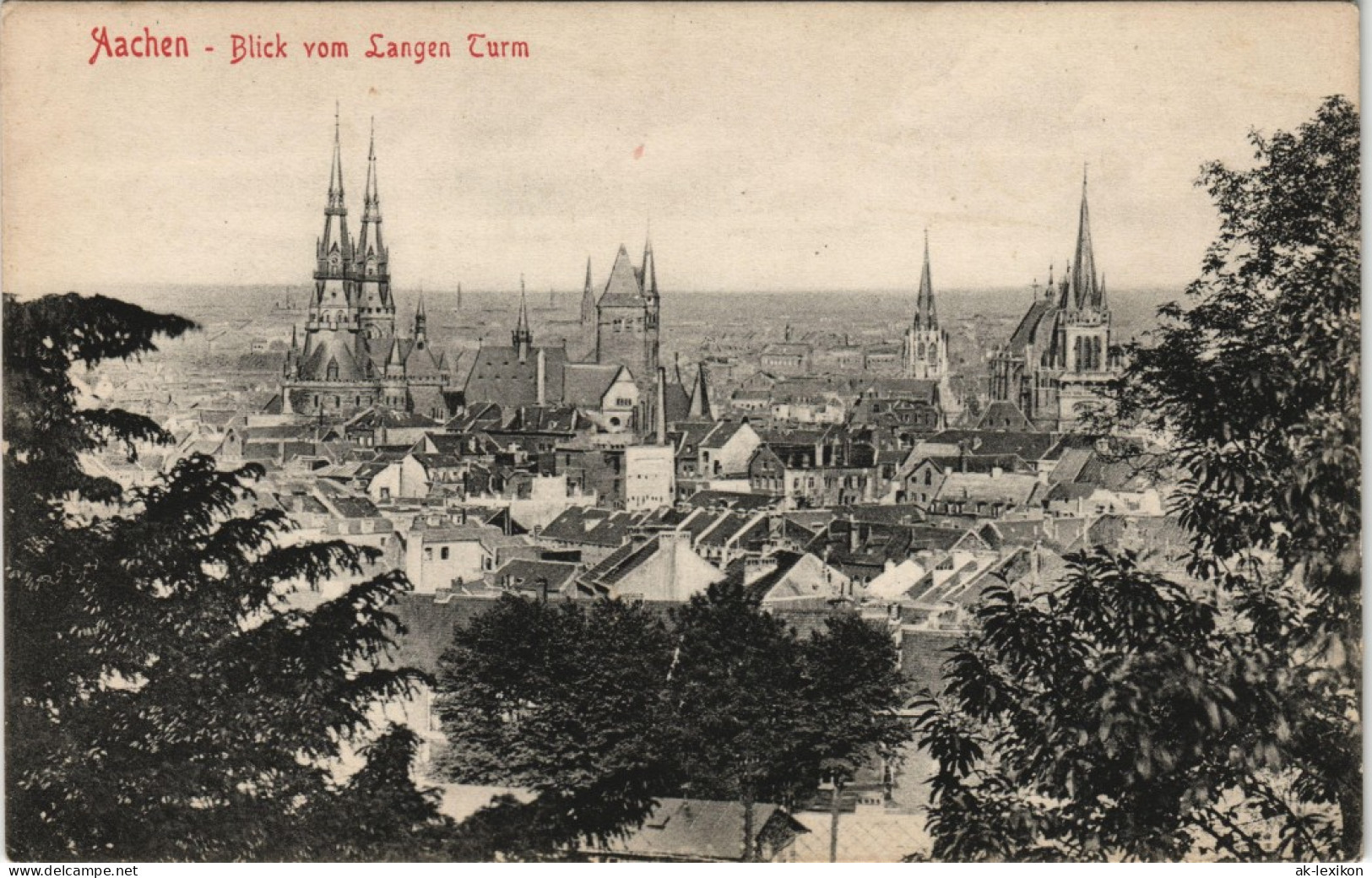 Ansichtskarte Aachen Stadt Panorama Blick Vom Langen Turm 1910 - Aachen