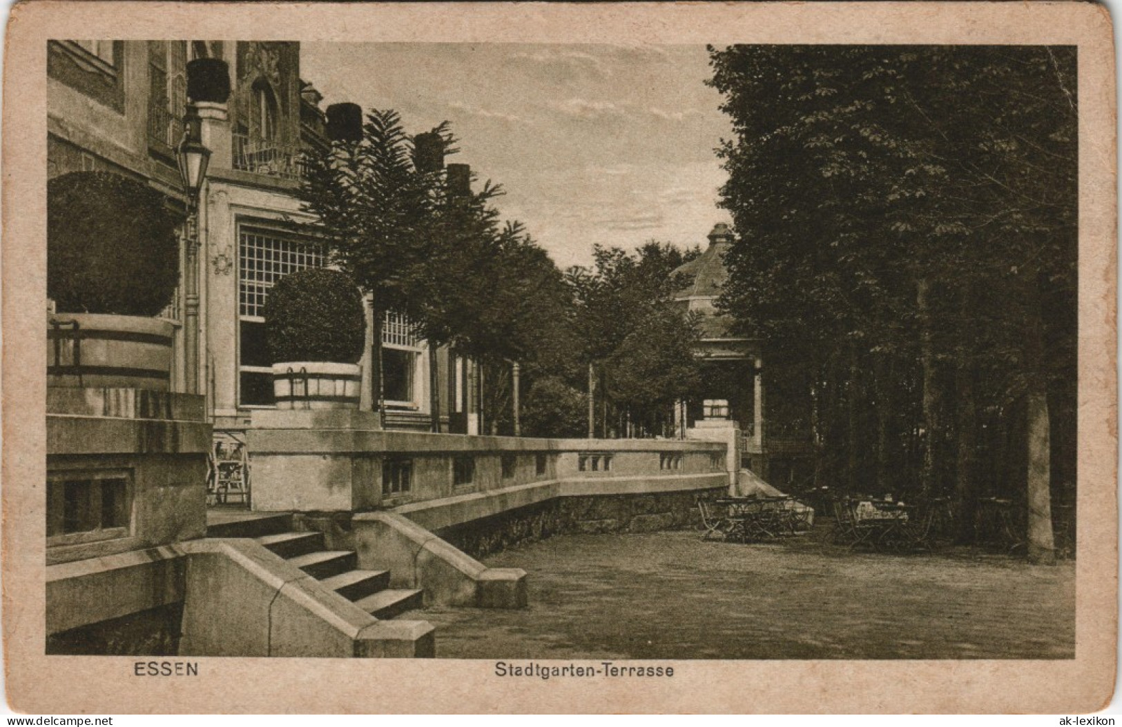 Ansichtskarte Südviertel-Essen (Ruhr) Stadtgarten-Terrasse 1923 - Essen
