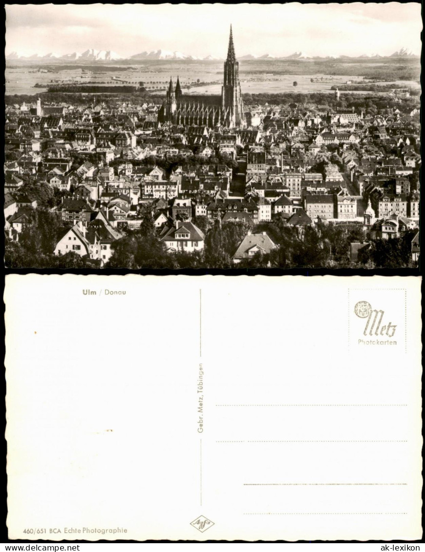 Ansichtskarte Ulm A. D. Donau Stadtblick Mit Gebirgszug 1959 - Ulm