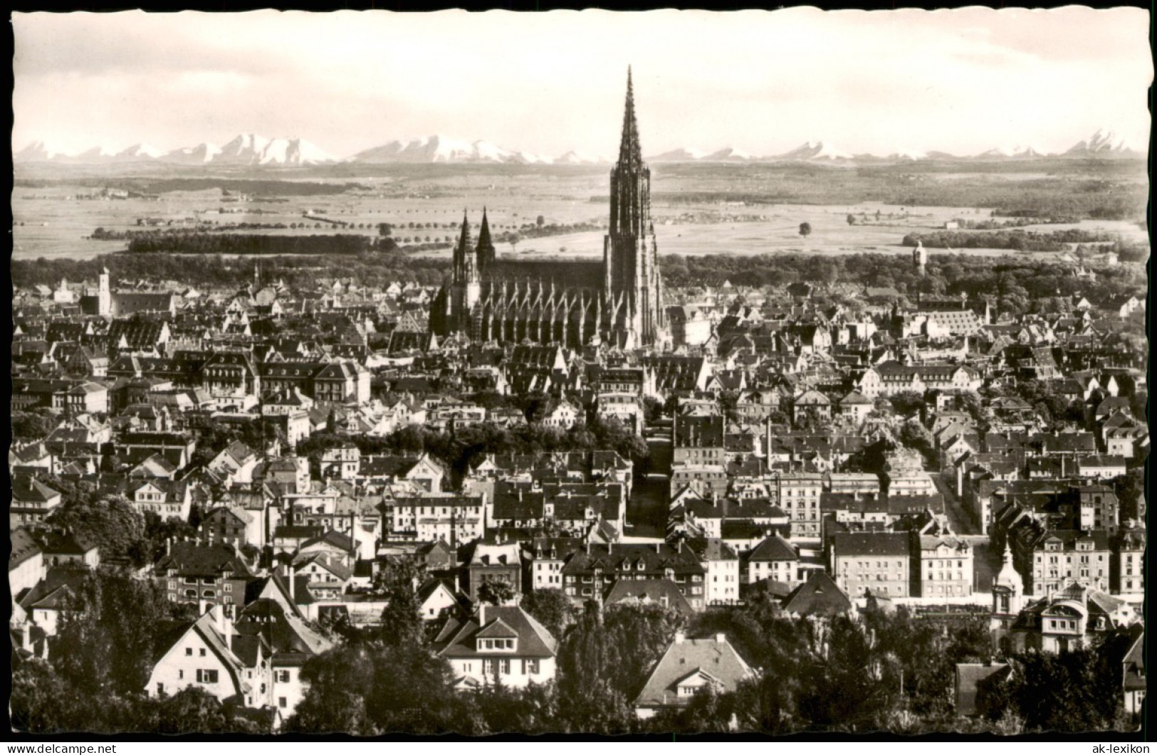 Ansichtskarte Ulm A. D. Donau Stadtblick Mit Gebirgszug 1959 - Ulm