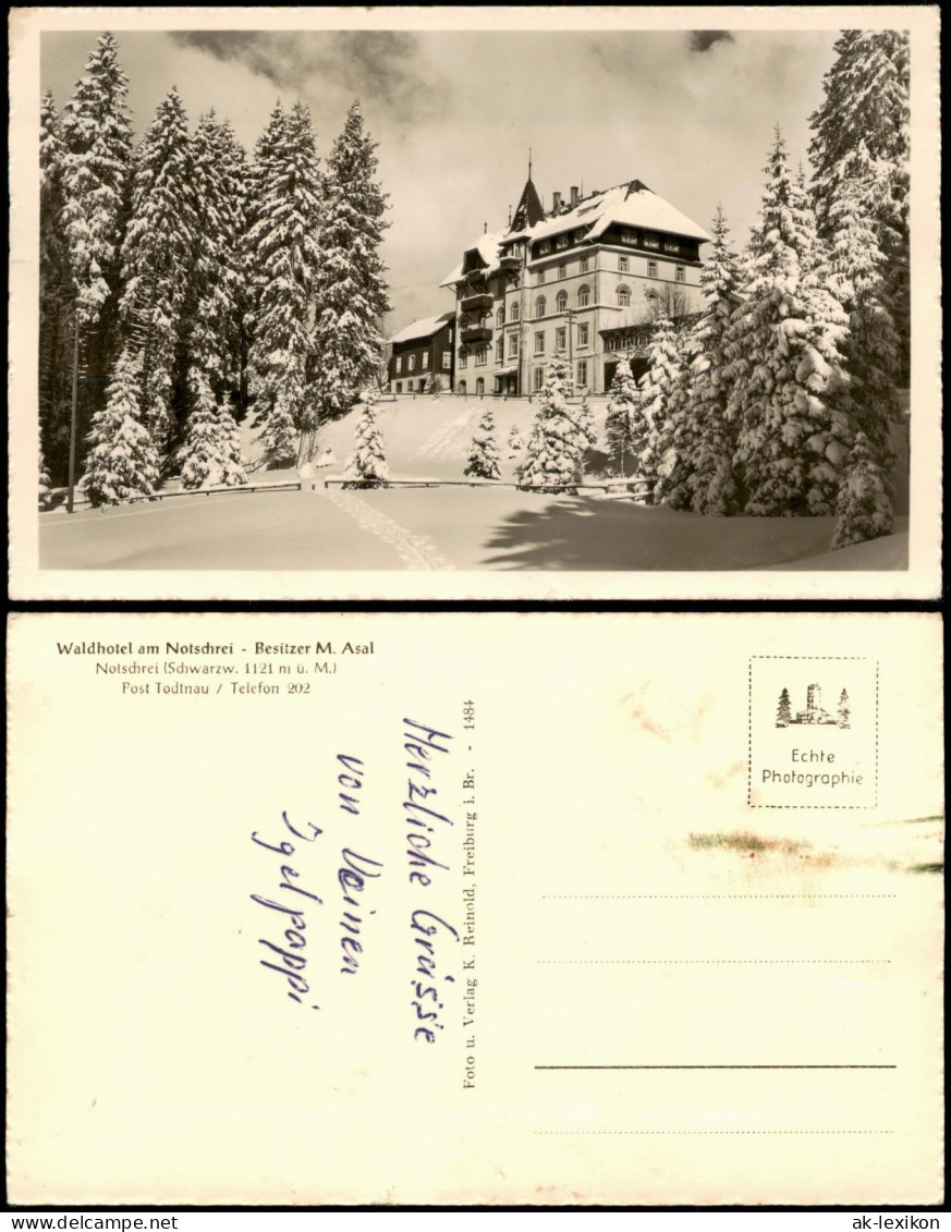 Ansichtskarte Todtnau Waldhotel Am Notschrei Im Winter 1963 - Todtnau