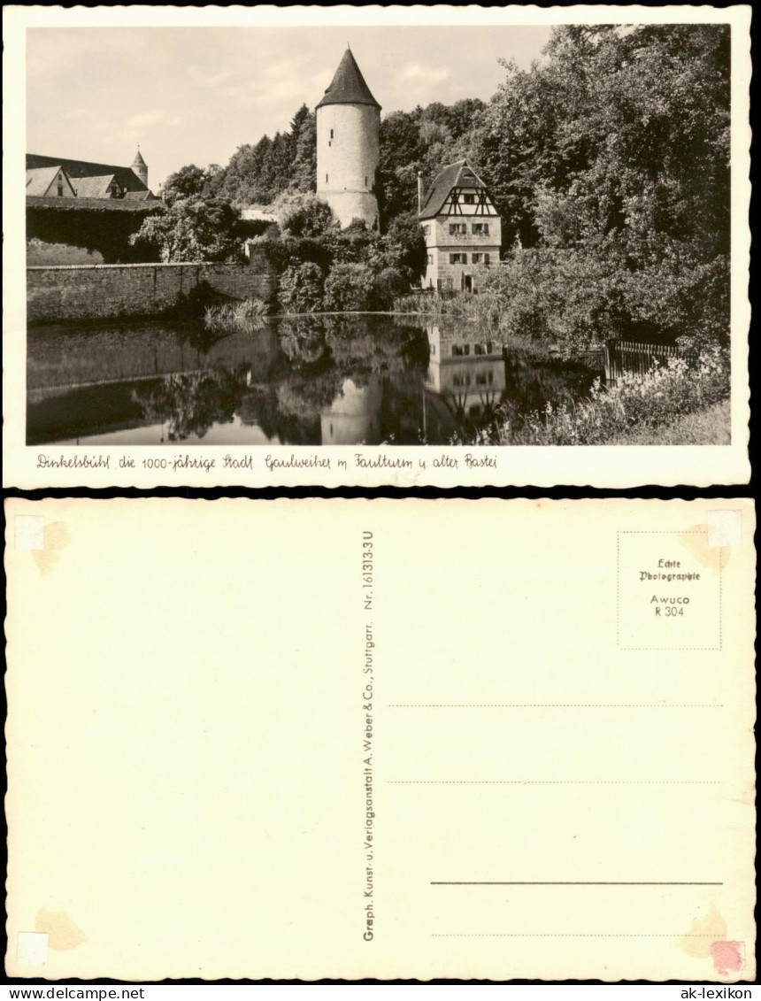 Ansichtskarte Dinkelsbühl Weiher Und Turm 1953 - Dinkelsbühl