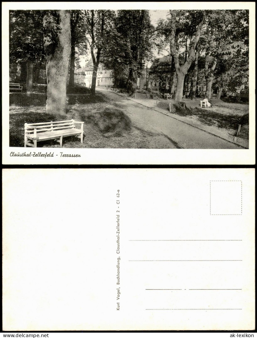 Ansichtskarte Clausthal-Zellerfeld Terrassen, Anlagen - Bank 1961 - Clausthal-Zellerfeld