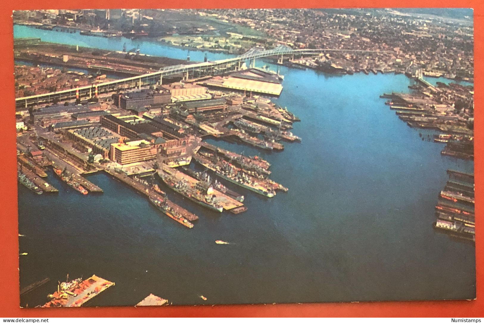 AERIAL VIEW OF BOSTON HARBOR (c692) - Boston