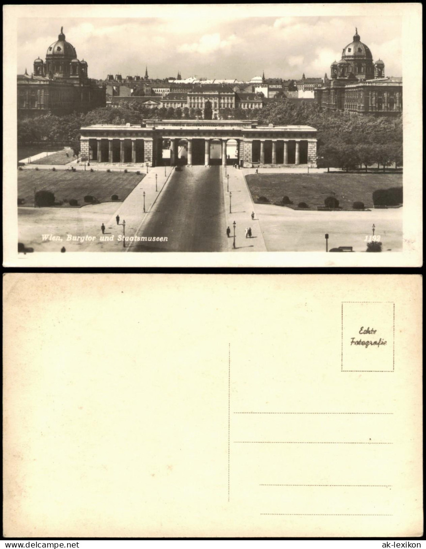 Ansichtskarte Wien Partie Am Burgtor Mit Staatsmuseum 1940 - Autres & Non Classés