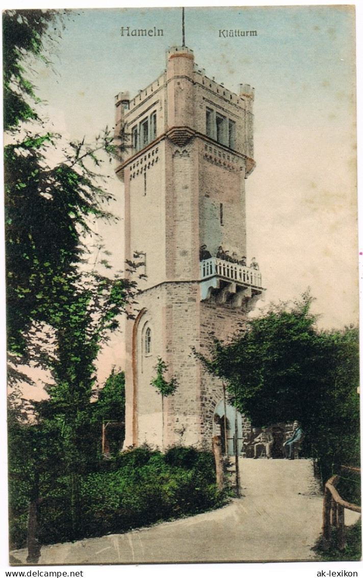 Ansichtskarte Hameln Klütturm, Besucher - Coloriert 1909 - Hameln (Pyrmont)