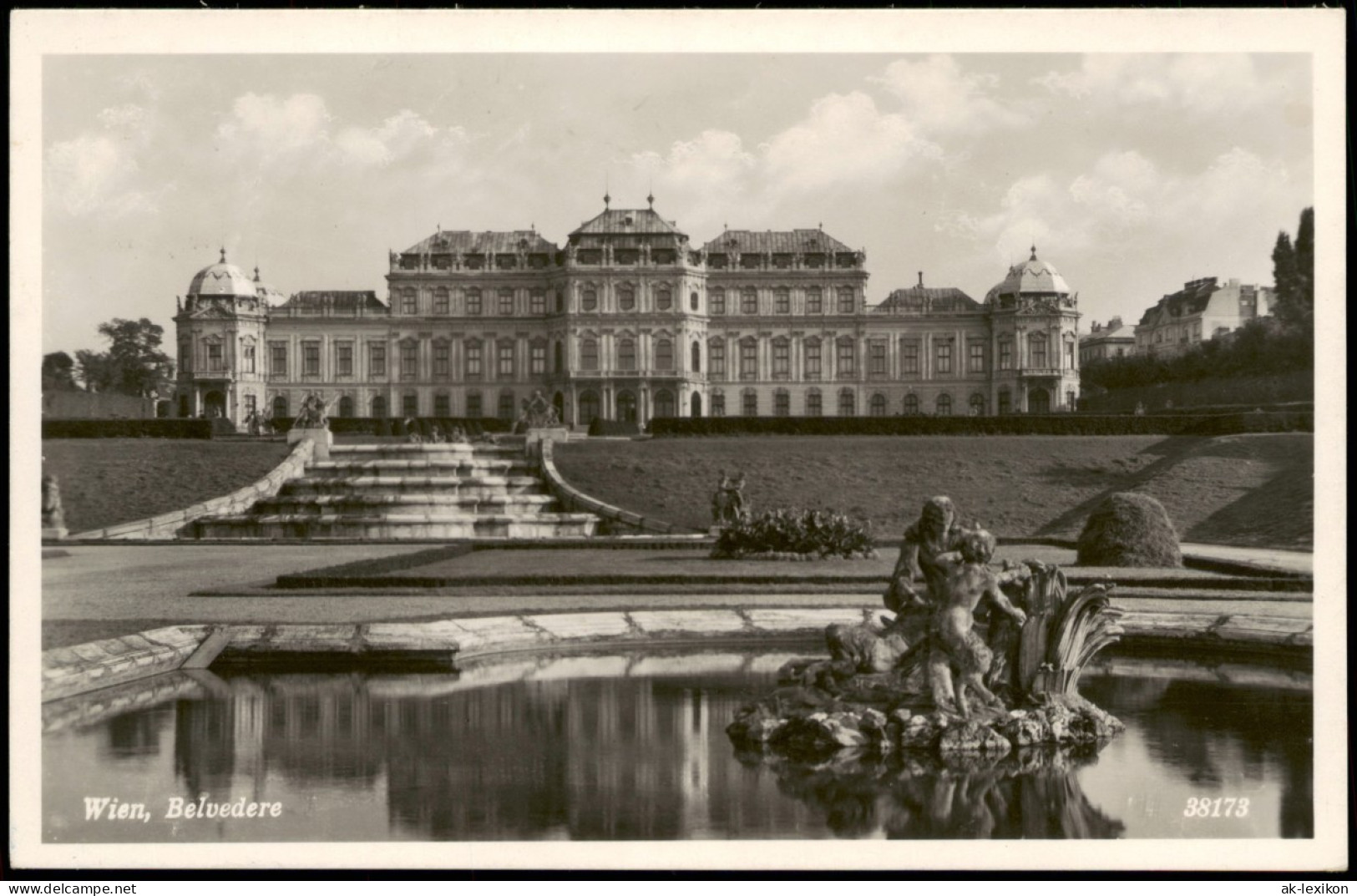 Ansichtskarte Wien Schloss Belvedere Park Teichanlage 1940 - Autres & Non Classés