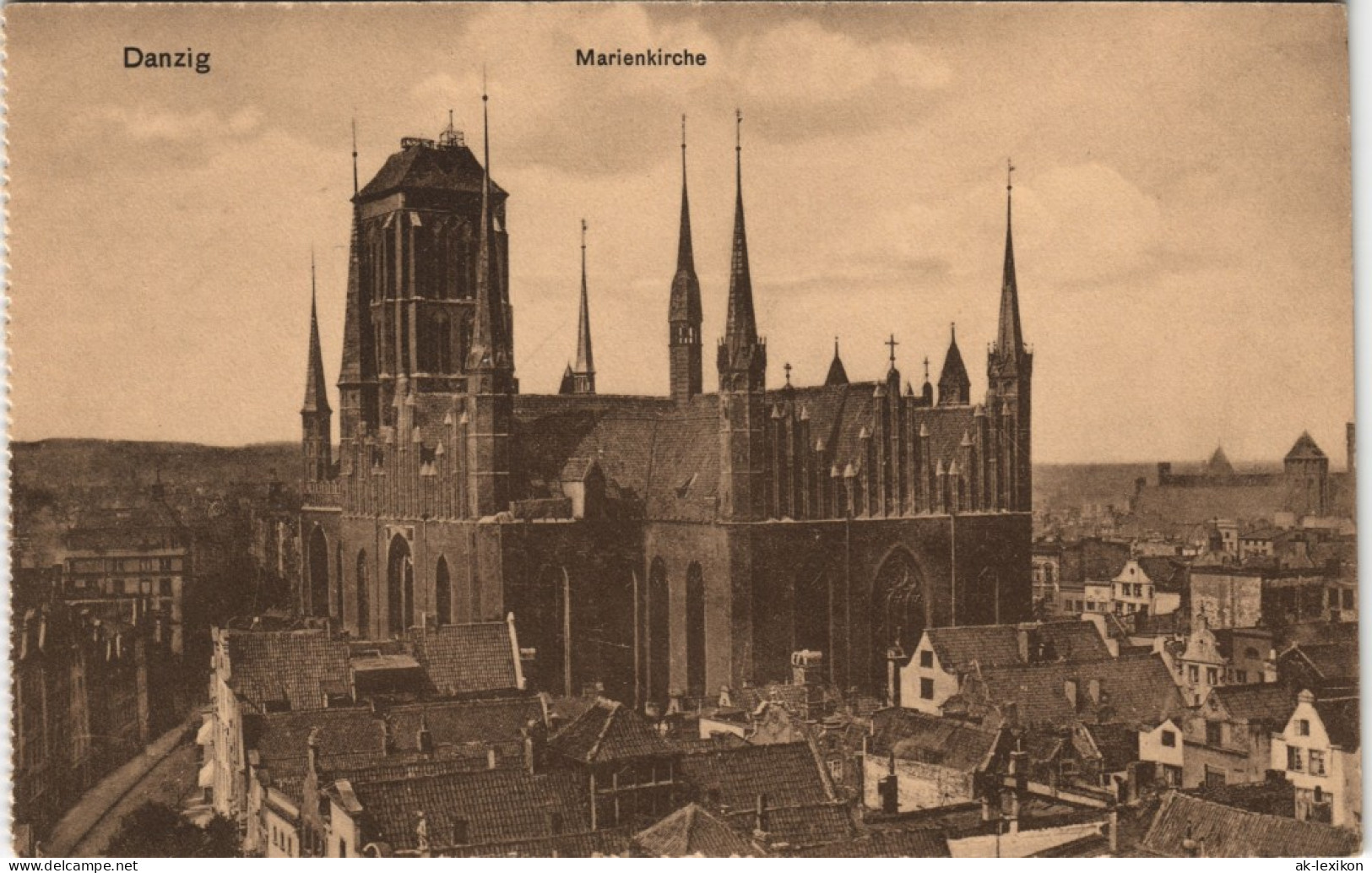 Danzig Gdańsk/Gduńsk Marienkirche Kościół Mariacki Kirche Panorama Stadt 1910 - Danzig