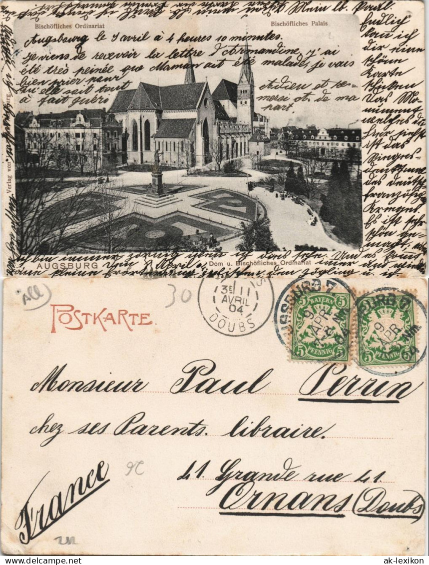 Augsburg Augsburger Dom Und Bischöfliches Ordinariat Und Palais 1904 - Augsburg