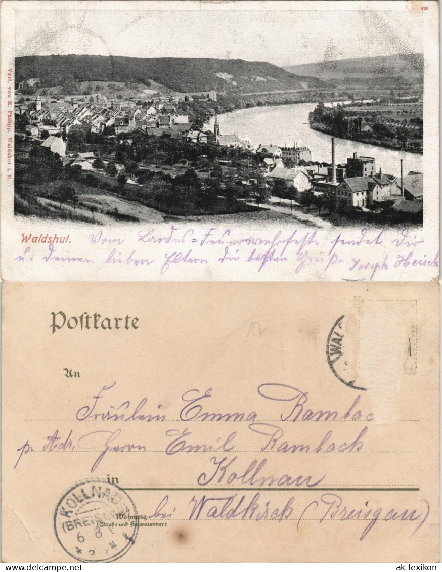 Ansichtskarte Waldshut-Waldshut-Tiengen Panorama-Ansicht 1905 - Waldshut-Tiengen