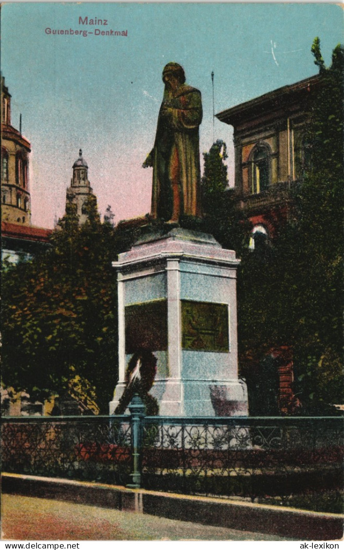 Ansichtskarte Mainz Stadt Partie Am Gutenberg-Denkmal 1920 - Mainz
