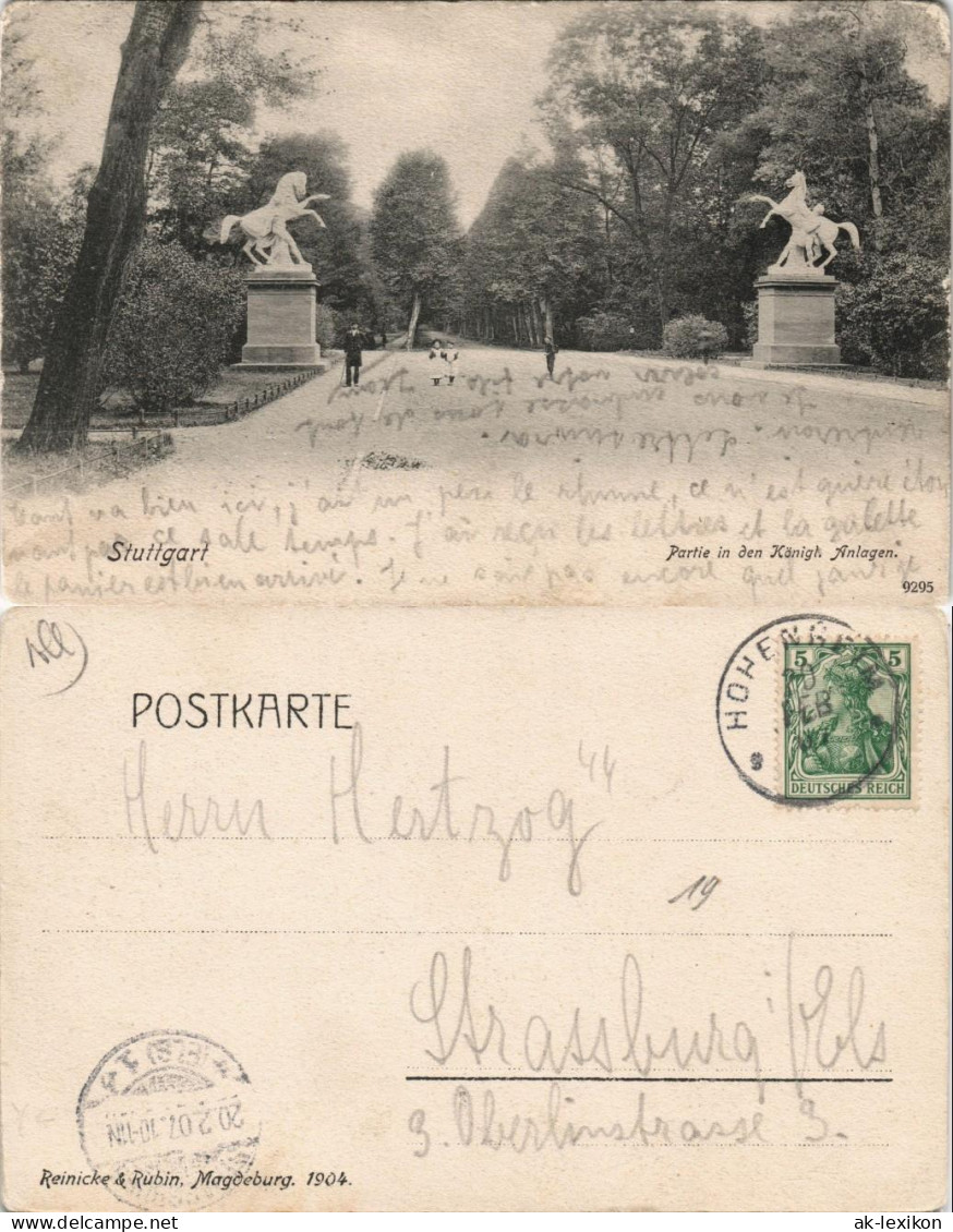 Ansichtskarte Stuttgart 1907/Partie In Den Königl. Anlagen 1907/1904 - Stuttgart